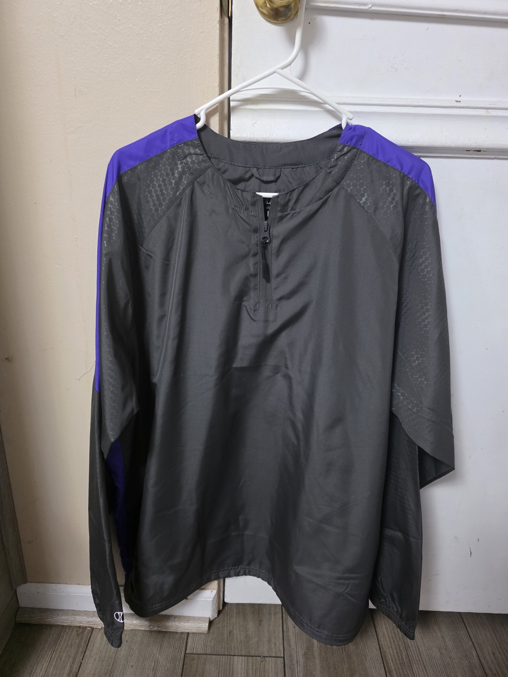 Holloway Gray and Purple Half-Zip Pullover Size L